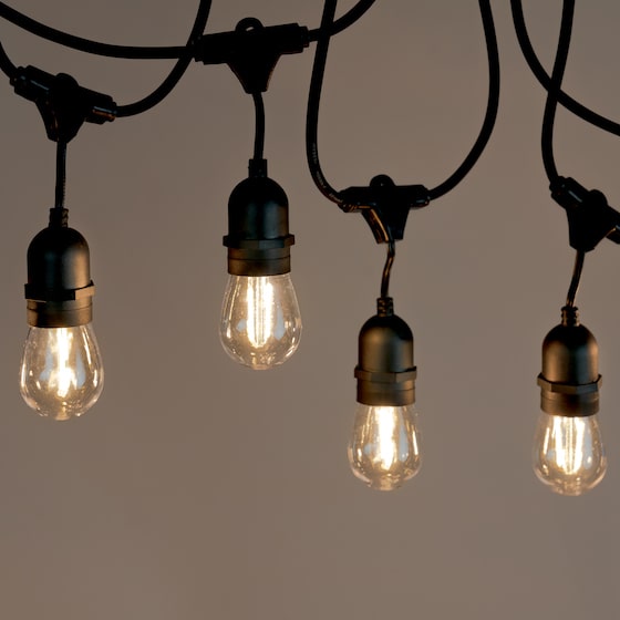 Black hanging festoon lights