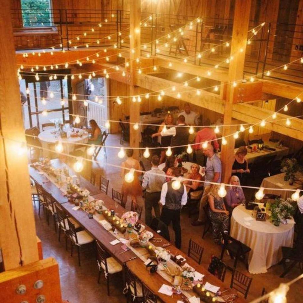 Indoor Festoon Lighting at Dinner