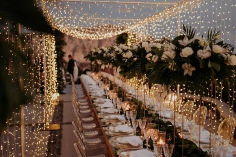 Lovely fairy lights at a wedding party in Strathalbyn